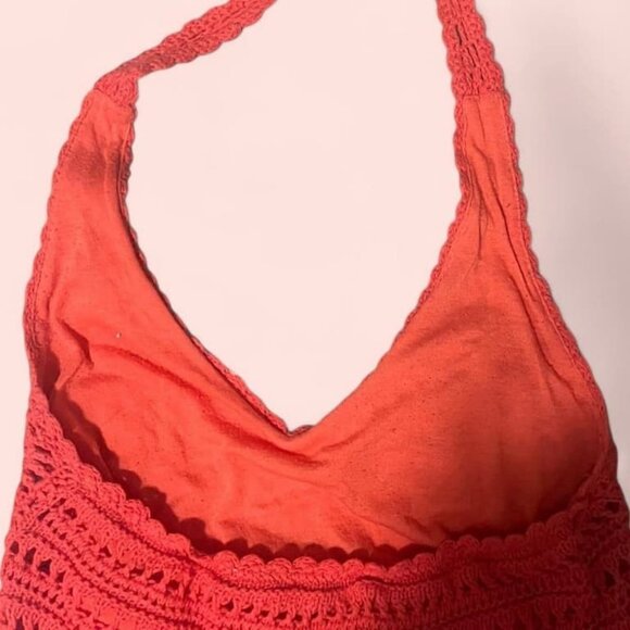 Pink Crochet Halter Dress - Picture 3 of 4